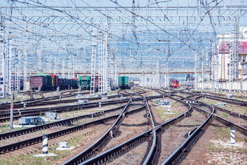 Fototapeta na wymiar Day view of Adler railway station. Sochi.