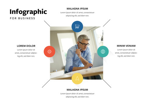 Business Infographic Layout with Circle Elements