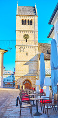 Outdoor restaurant at the Parish Church, Zell am See, Austria