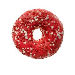 One appetizing American donut on white background isolated