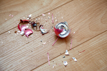 smashed christmas ornament