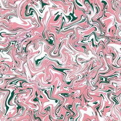 Abstract seamless pattern. Liquid marble wave colorful art background texture.Good for fabric, cover, flyer, brochure, poster, Invitation, floor, wall, wrapping paper.Green, white, pink colors