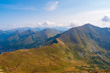 Colorful yellow autumn in Tatras mountain, slovakia Fall season.
