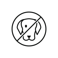 No dogs allowed sign isolated on white background. Vector illustration