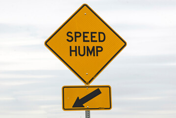 Speed hump/Speed Bump sign ( North American road sign)