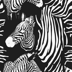 Obraz na płótnie Canvas Zebra seamless patter. Vector