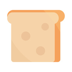 slice bread food menu in cartoon flat icon