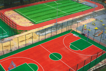 Fototapeta premium Football stadium, Basketball sports ground.Stadiums.