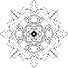 Easy Mandala coloring book simple and basic for beginners, seniors and children. Set of Mehndi flower pattern for Henna drawing and tattoo. Decoration in ethnic oriental, Indian style.
