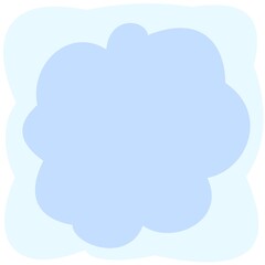 Abstract background. Cartoon flat style. Soft rounded clouds. Composition with square proportions. Isolated on white background. Illustration vector