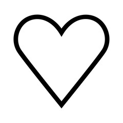 Heart Symbol Icon with Outline. Vector Image.