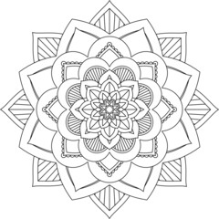 Easy Mandala coloring book simple and basic for beginners, seniors and children. Set of Mehndi flower pattern for Henna drawing and tattoo. Decoration in ethnic oriental, Indian style.