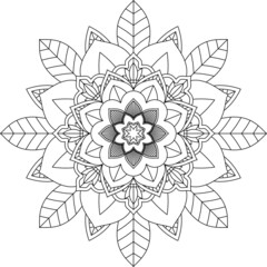 Easy Mandala coloring book simple and basic for beginners, seniors and children. Set of Mehndi flower pattern for Henna drawing and tattoo. Decoration in ethnic oriental, Indian style.