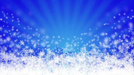 festive winter wallpaper of stylish snowflakes on blue background