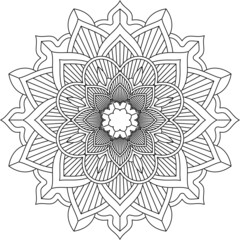 Easy Mandala coloring book simple and basic for beginners, seniors and children. Set of Mehndi flower pattern for Henna drawing and tattoo. Decoration in ethnic oriental, Indian style.