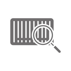shopping commerce bar code searching in silhouette style icon