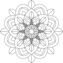 Easy Mandala coloring book simple and basic for beginners, seniors and children. Set of Mehndi flower pattern for Henna drawing and tattoo. Decoration in ethnic oriental, Indian style.