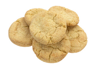 Group of gluten free Snickerdoodle cookies isolated on a white background.
