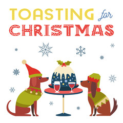 Fancy winter Holiday hand drawn vector poster