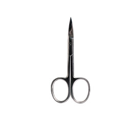 steel manicure scissors on a white background