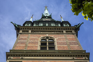 German church (Tyska kyrkan or Sankta Gertrud, XIV century) in Gamla stan - Old Town in central Stockholm. Church is dedicated to Saint Gertrude, abbess of Benedictine monastery. Stockholm, Sweden.