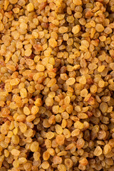 Lots of appetizing yellow raisins, natural sweets
