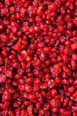 Appetizing bright red dried cherries, healthy sweets