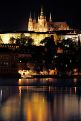Fototapeta na wymiar Prague, St Vitus Cathedral, on the Vltava River, Czech Republic, Europe
