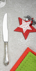 Table knife with Christmas and New Year decoration for the holiday menu