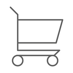 shopping cart commerce pictogram in thin line style