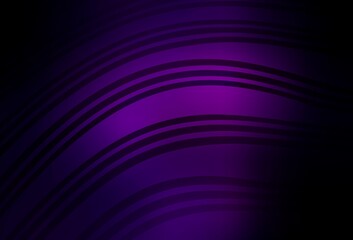 Dark Purple vector pattern with curved lines.