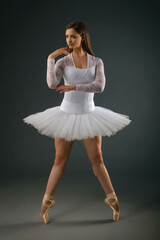Naklejka premium Ballerina in white tutu