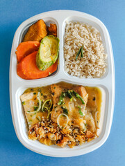 Take Away Delivery food dish top view