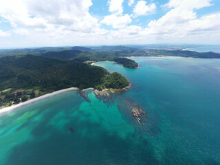 Fototapeta na wymiar A Beautiful Beach at tip of Borneo, Sabah Malaysia.