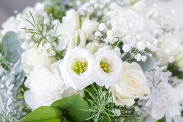 Obraz na płótnie Canvas White wedding bouquet background