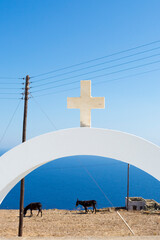Orthodox Cross and donkeys