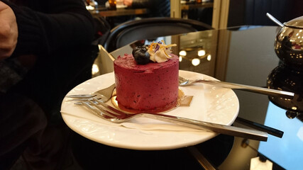chocolate cake on a table