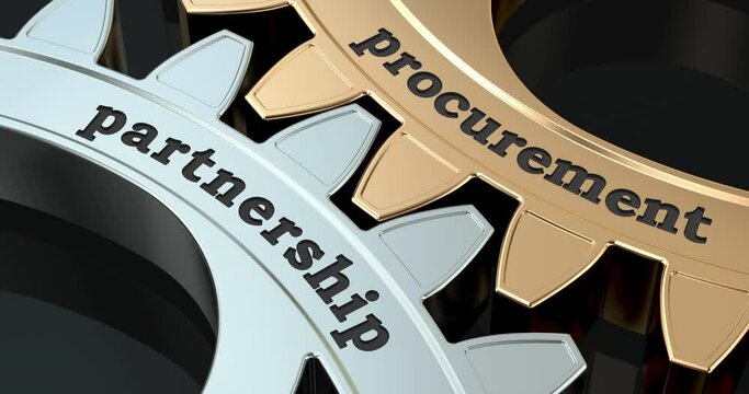 Procurement Partnership gearwheels, 3D animation video