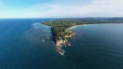 Fototapeta na wymiar Tip of Borneo, the meeting point of the South China Sea and the Sulu Sea