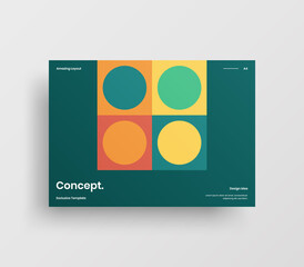 Creative business abstract horizontal front page vector mock up. Corporate geometric report cover illustration design layout. Company identity brochure template.