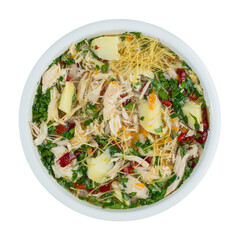 restaurant menu menu food on a plate top view white background