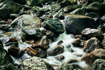 Wonderful example of how nature plays with what it will look like. A small stream in the Jizera Mountains in the north of Bohemia. Piercing drinking water through stones