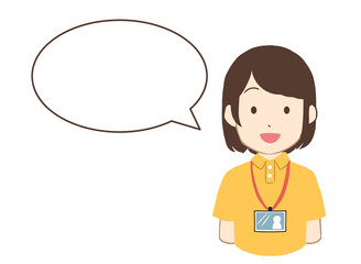 女性介護士　吹き出し(線無し)