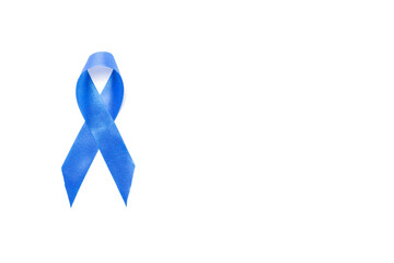 Blue prostate ribbon. Awareness of men health in November with blue prostate cancer ribbon isolated...
