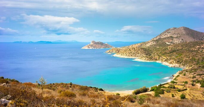 Beautiful Aegean Sea near the ruins of the Greek sity Knidos, Carian Trail, Turkey