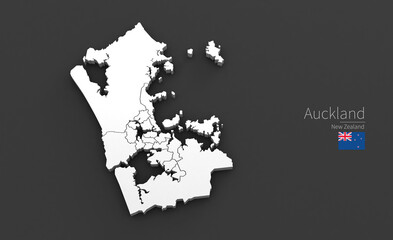 Auckland City Map. 3D Map Series of Cities in New Zealand.