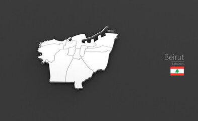 Beirut City Map. 3D Map Series of Cities in Lebanon.