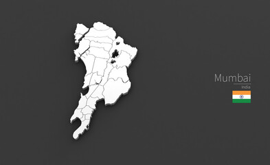 Mumbai City Map. 3D Map Series of Cities in India.