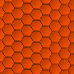 Abstract 3d background of futuristic surface with hexagons.  Honeycomb concept. 