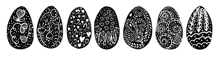 Graphic eggs set. Vector illustration